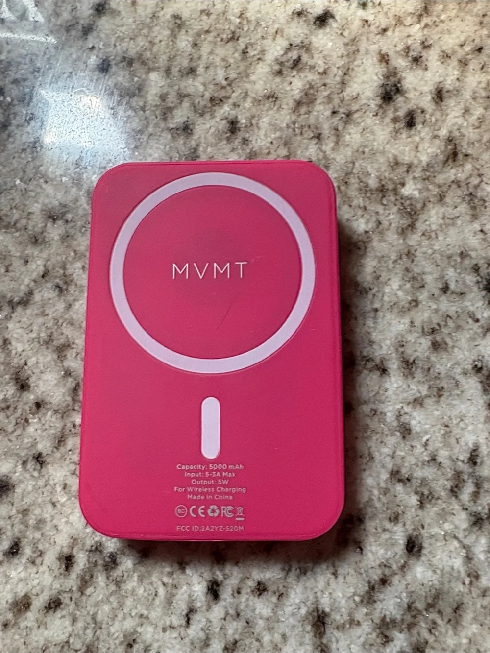 MVMT Hot Pink Wireless Power Bank